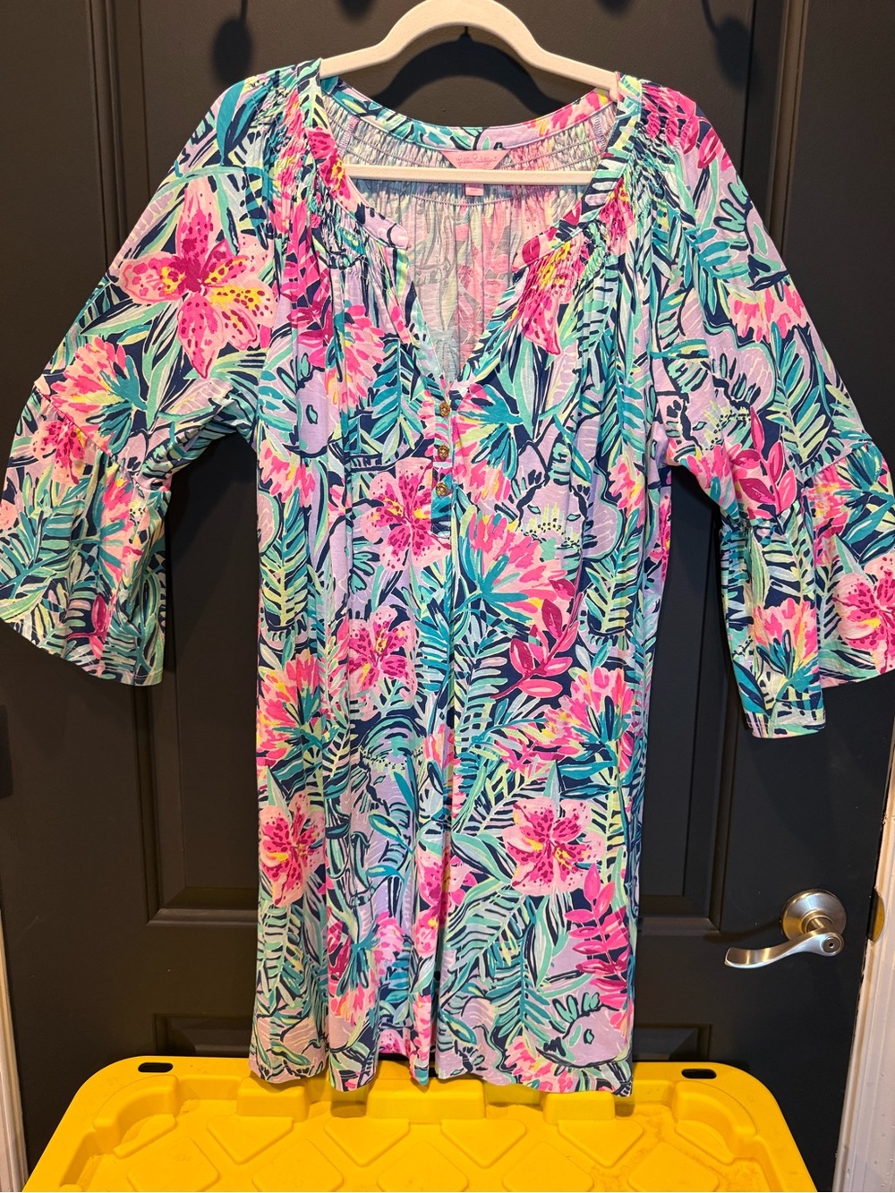 Lilly Pulitzer Pink & Aqua Tropical Floral dress